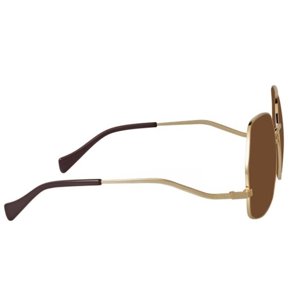 GUCCI GG0972S-002 Women's Designer Sunglasses Gold Plum Purple/Amber Brown 60 mm - Picture 3 of 3